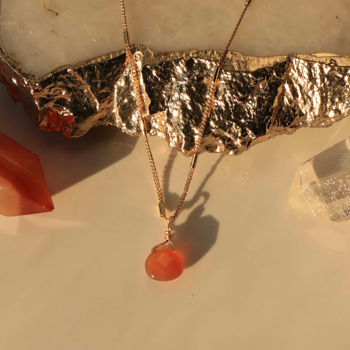 Carnelian Teardrop Necklace
