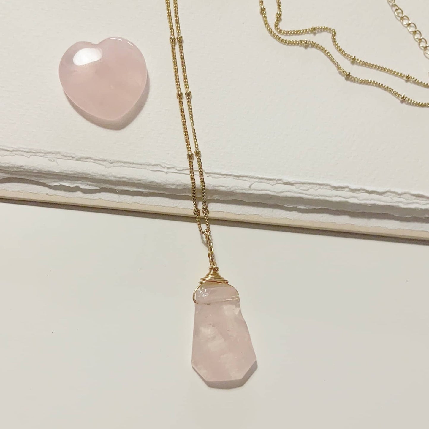 Handwrapped Rose Quartz Necklace