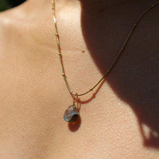 Labradorite Teardrop Necklace