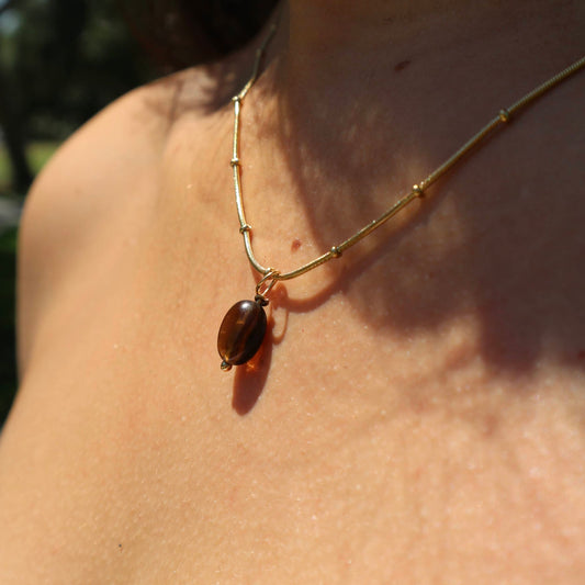 Dainty Smoky Quartz Necklace