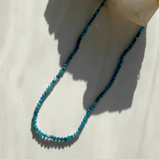 Blue Apatite Micro Beaded Necklace