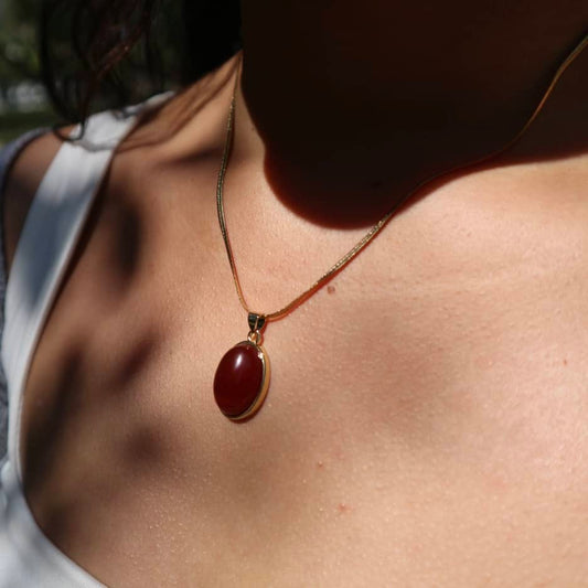 Carnelian Pendant Necklace