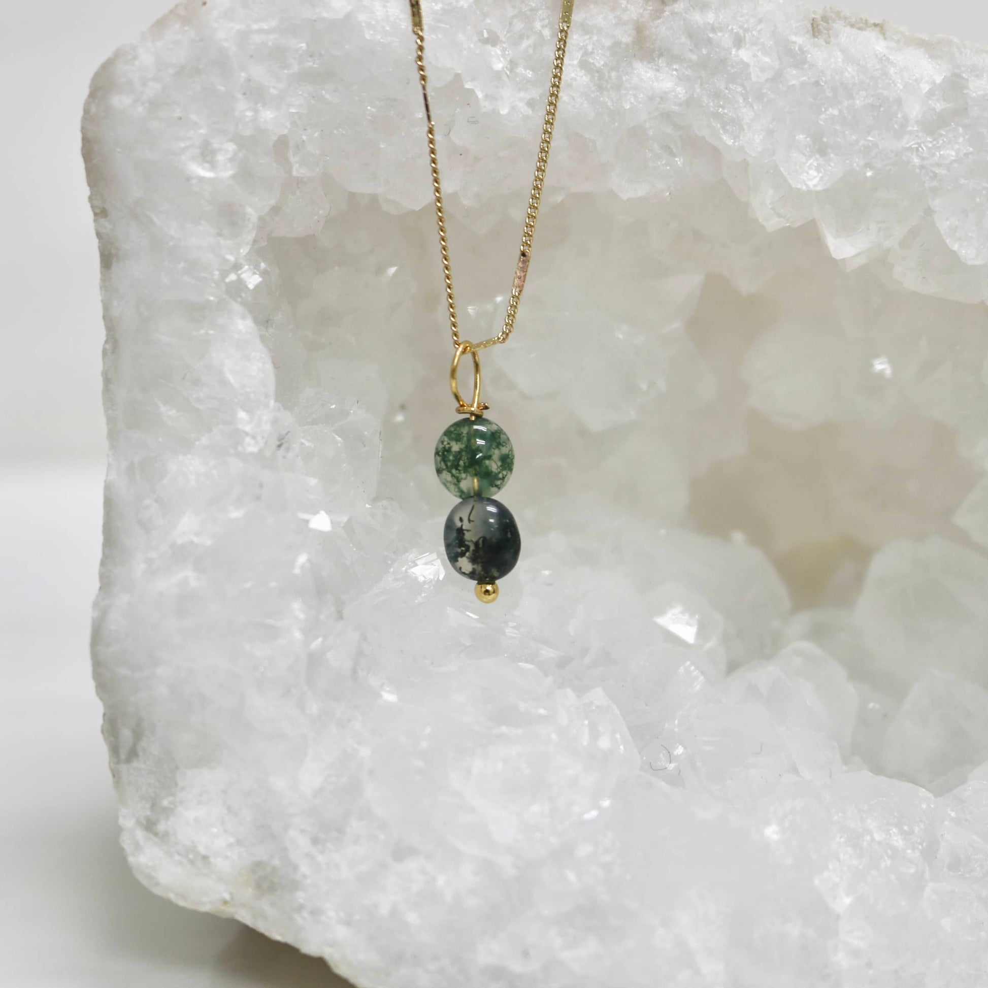 Dainty Moss Agate Necklace