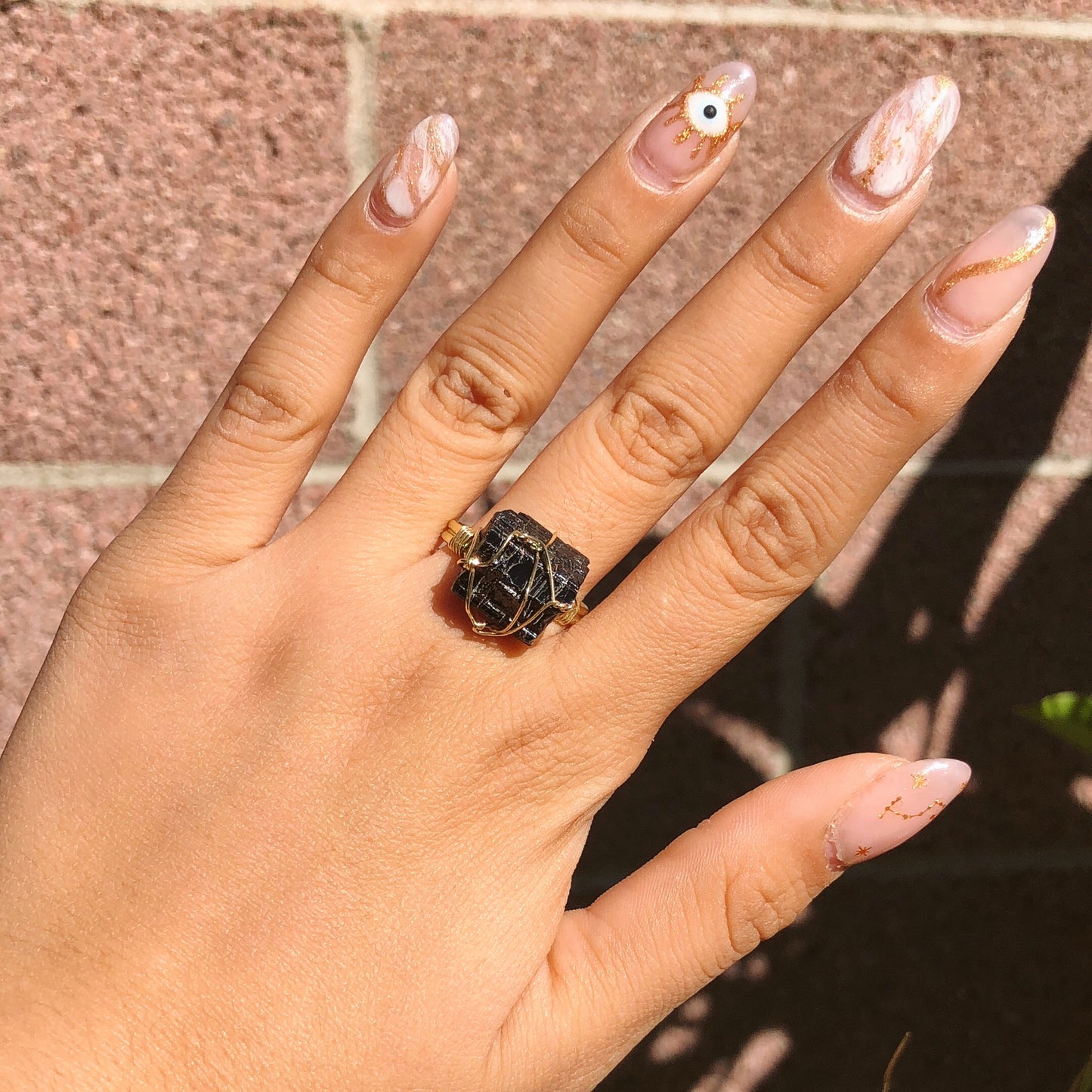 Black Tourmaline Hand Wrapped Ring